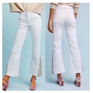 Anthropologie Pilcro Sequin White Denim Jeans